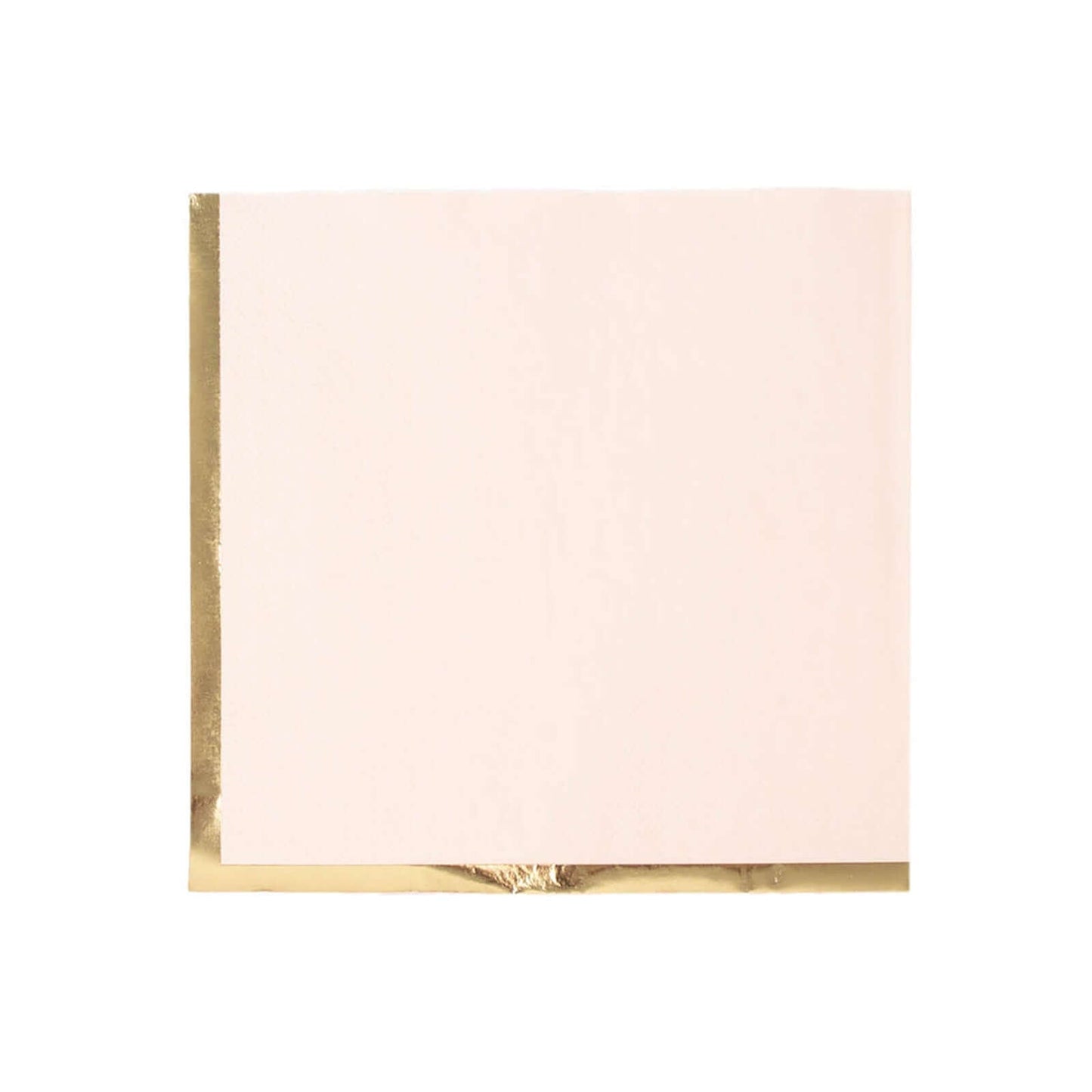 50-Pack Paper Beverage Napkins with Gold Foil Edge Blush - Disposable 2 Ply Cocktail Napkins for Events 6.5"x6.5"