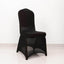 Spandex Chair Cover with Silver Rhinestone Buckled Sash Band Black - Stylish Stretch Fitted Slipcover for Banquets & Events