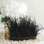 39" Black Real Ostrich Feather Fringe Trim With Satin Ribbon Tape