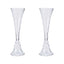 Set of 2 Glass Trumpet Vases Reversible Clarinet Design Clear - Stylish Flower Centerpieces for Events 24"