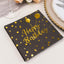 20-Pack Paper Beverage Napkins with Happy Birthday Foil Print Black/Gold - 2 Ply Disposable 18GSM Soft Party Napkins 6.5"x6.5"