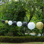 Set of 8 Mixed Black Gold Hanging Paper Lanterns, Decorative Round Chinese Sky Lanterns, Assorted Sizes - 6",8",10",14"