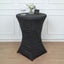 Heavy Duty Spandex 30" Fitted Round Cocktail Table Cover Black Ruched Pleated - Durable Stretch Design
