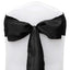 5 Pack Taffeta 6"x106" Chair Sashes Black Accordion Crinkle Texture - Stylish Decor for Weddings & Gatherings