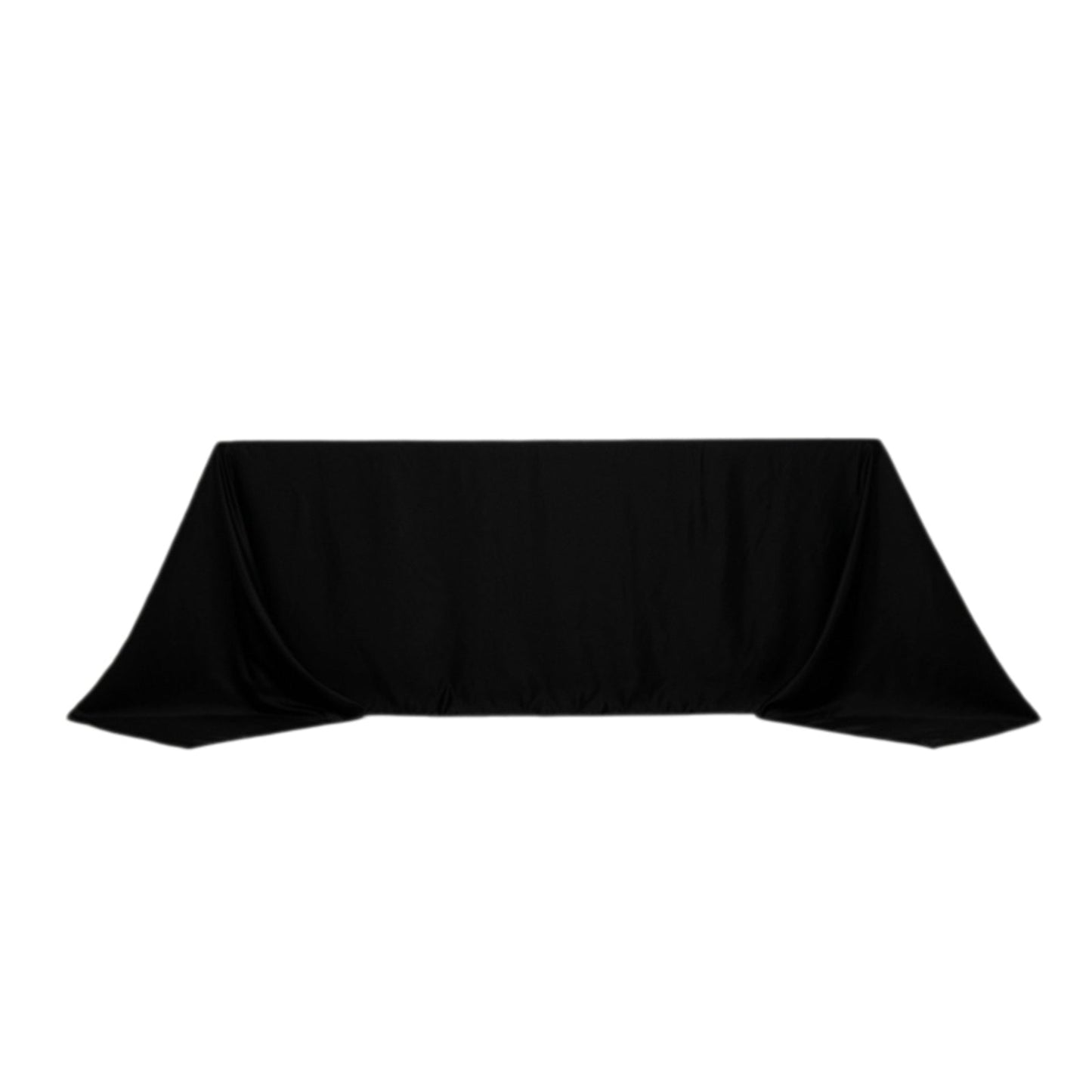 Lamour Satin 90"x132" Rectangle Tablecloth Black - Soft & Silk-Like Seamless Table Cover for Weddings & Parties