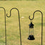 10 Pack Black Metal Shepherds Hook Lantern Hangers with 2 Prong Base, 46" Tall Outdoor Plant Hanger Stands Heavy Duty Bird Feeder Poles