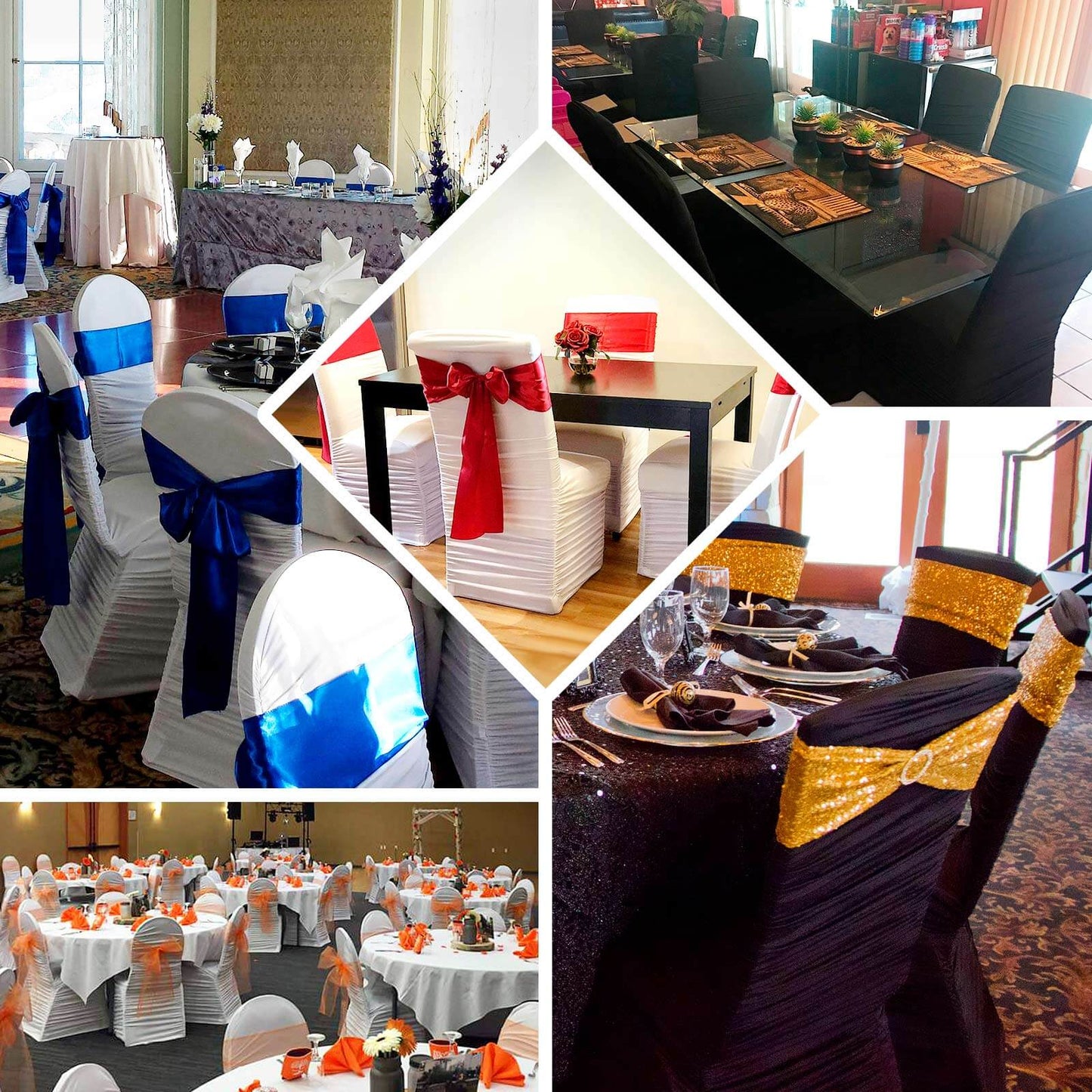 Stretch Spandex Chair Cover Rouge for Banquet Chairs Black - Fitted Slip-On Slipcover