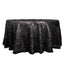 Polyester 120" Round Black Tablecloth Metallic Fringe Shag Tinsel Table Cover
