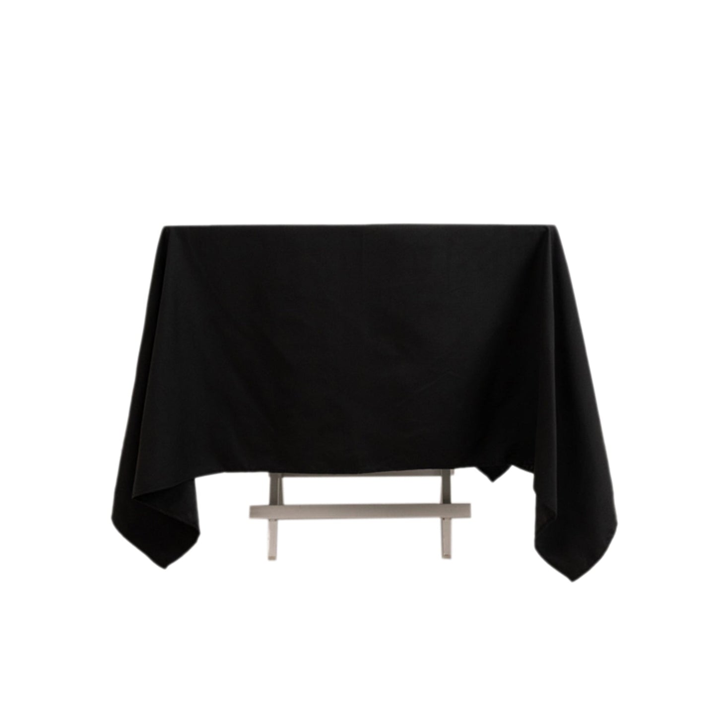 Cotton Blend 70"x70" Square Tablecloth Black - Wrinkle-Resistant Fabric Table Cover