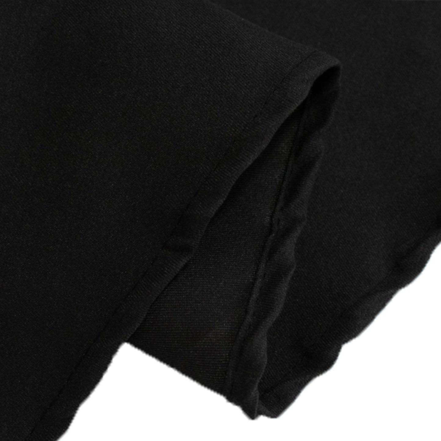 Cotton Blend 108" Round Tablecloth Black - Wrinkle-Resistant Design