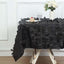 Taffeta 54"x54" Square Tablecloth Black 3D Leaf Petal Table Cover