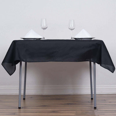 Polyester Square 54"x54" Tablecloth Black - Wrinkle-Resistant & Durable Table Cover for Events