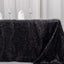 Polyester 90"x156" Rectangle Tablecloth Black Metallic Fringe Shag Tinsel Table Cover