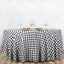Polyester 120" Round Tablecloth White/Black Seamless - Checkered Buffalo Plaid Design for Stylish Celebrations