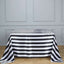 Satin 60"x102" Rectangle Tablecloth Black/White - Stripe Design with Stylish Smooth Finish Table Cover