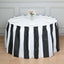 Plastic Table Skirt White/Black Stripe - Reliable Disposable Skirt for Parties 14ft 10 Mil