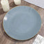 10-Pack Plastic 10" Round Dinner Plates in Dusty Blue with Gold Rim - Glossy Disposable Party Plates