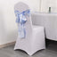 5 Pack Satin Chair Sashes White/Blue French Toile Floral Pattern - Wrinkle-Resistant & Reusable Chair Bows for Effortless Event Setup 6"x108"