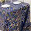 Mesh 90"x156" Rectangle Tablecloth Royal Blue/Gold - Wave Sequin Embroidered Table Cover