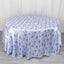 Satin Round 120" Tablecloth White/Blue French Toile Design - Seamless Stylish & Wrinkle-Resistant Table Cover