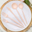 50-Pack Plastic Utensil Set Blush Pink - Premium Disposable Heavy Duty Sleek Flatware