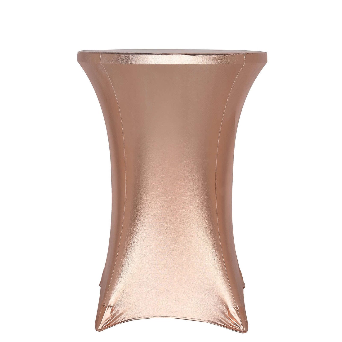 Metallic Spandex 30" Fitted Round Cocktail Table Cover Blush Highboy Tablecloth - Stretch Fit & Water-Resistant