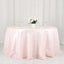 Taffeta 132" Round Tablecloth Blush - Seamless Accordion Crinkle Table Cover