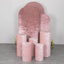 Set of 5 Blush Crushed Velvet Cylinder Pedestal Stand Covers, Premium Pillar Prop Covers
