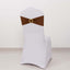 5 Pack Spandex Chair Sashes Cinnamon Brown with Gold Rhinestone Buckles - Reusable Four-Way Stretch Sash Bands 5"x14"