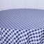 Polyester 108" Round Tablecloth White/Navy Blue - Checkered Buffalo Plaid Table Cover