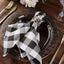 5 Pack Polyester 15"x15" Napkins Black/White Buffalo Plaid Gingham Style Cloth Napkins for Casual & Outdoor Dining