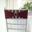 5 Pack Stretch Spandex Chair Sashes Burgundy - Reusable Chair Bands with Silver Diamond Ring Slide Buckle 5"x14"