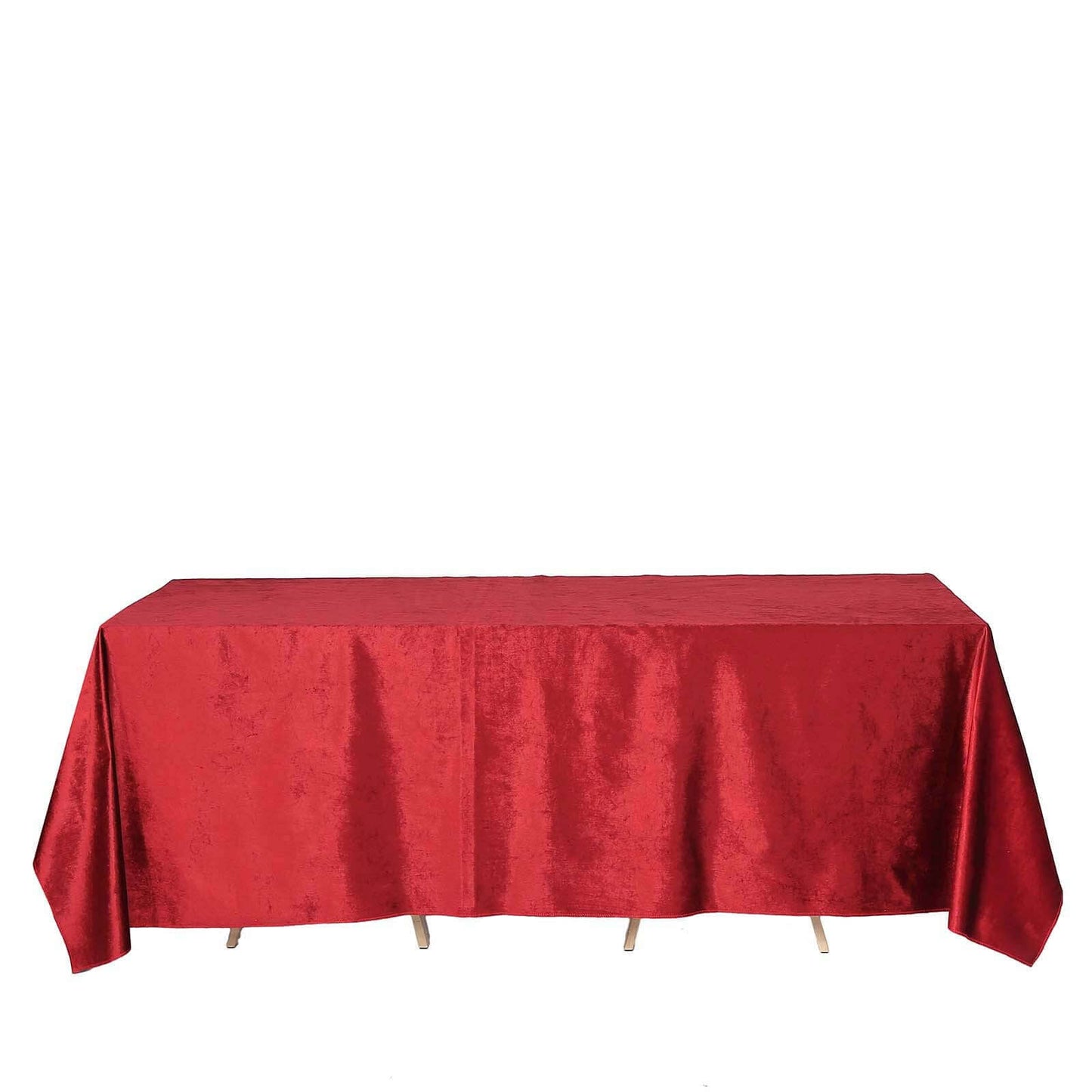 Premium Velvet 90"x132" Rectangle Tablecloth Burgundy - Reusable Soft & Seamless Table Cover