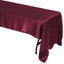 Satin Rectangular 60"x126" Tablecloth Burgundy - Smooth and Lustrous Table Cover