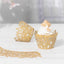 25-Pack Paper Cupcake Liners Butterfly Lace Pattern Design Gold - Round Muffin Wrapper Cups 3"