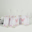 12 Pack Pink Glitter Butterfly Paper Favor Bags with Handles, Floral Print White Goodie Gift Bags - 6"x7"