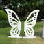 Freestanding Wooden Butterfly Wings Backdrop, Large Butterfly Cut-Out Stand Photo Prop - White, 4.5ftx3.5ft
