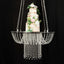 Acrylic Hanging Chandelier Cake Stand with Crystal Drapes - Suspended Round Wedding Cake Swing with 5ft Steel Wire Chains 25"