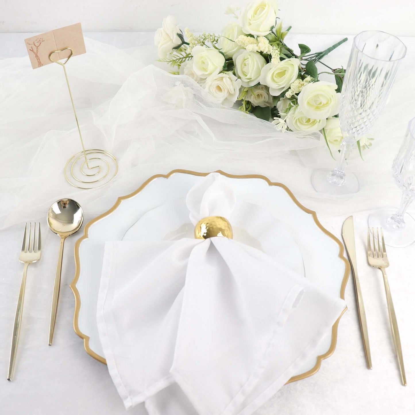 10-Pack Metal Card Holder Stands Heart Design Gold - Table Number Stands and Wedding Place Card Menu Clips 8"