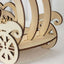 Wooden Wedding Cake Stand Carriage Shape Natural with Laser Cut Design - Round Cupcake Holder Display Plate 12"
