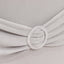 Stretch Spandex Chair Cover Silver for Folding Chairs - Secure Fit Slipcover with Silver Rhinestone Buckled Sash Band