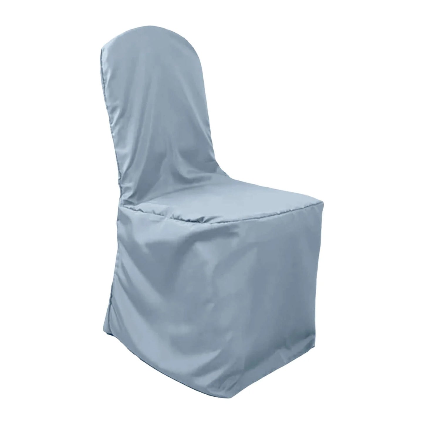 10 Pack Polyester Chair Cover for Banquet Chairs Dusty Blue - Stain-Resistant Reusable Slip-On Slipcover