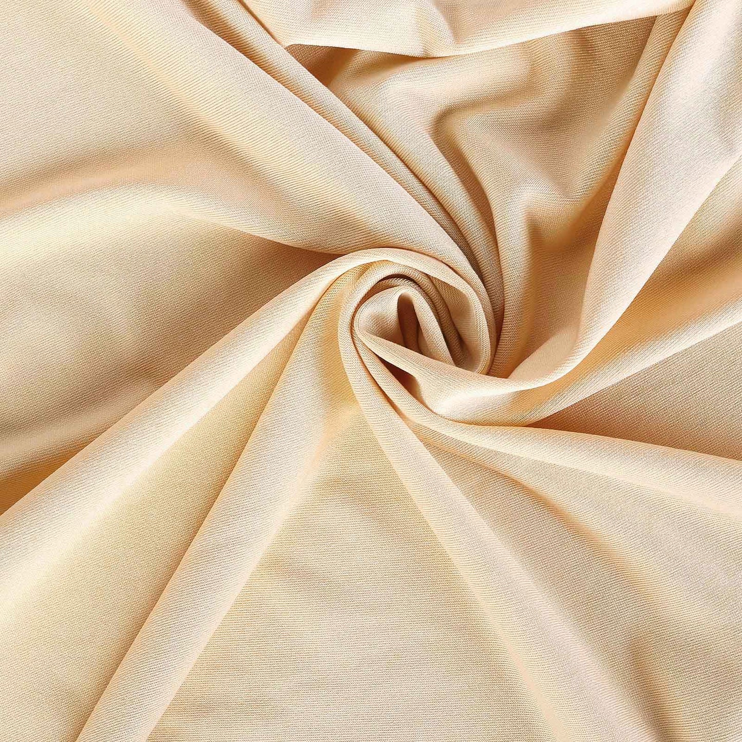 Stretch Spandex Chair Cover Champagne for Folding Chairs - Metallic Shimmer Tinsel Back Design Fitted Slipcover