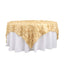 Taffeta 90"x90" Table Overlay Square Tablecloth Champagne - Leaf Petal Design for Stylish Celebrations