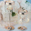 Crystal Beaded Chandelier Metal Candle Holder Rose Gold - Sophisticated Pillar Tealight Stand 12"