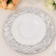 6-Pack Acrylic Round Charger Plates 13" in Metallic Silver with Rock Cut Design, Durable Plastic Dinner Charger Tableware