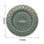 6-Pack Plastic Round Charger Plates 13" in Teal with Gold Embossed Peacock Pattern, Stylish Disposable Charger Tableware