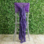 1 Set Chiffon Hoods Chair Sashes with Willow Ruffles Design Purple - Stylish Chair Bow Decor