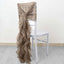 1 Set Chiffon Hoods Chair Sashes with Willow Ruffles Design Taupe - Stylish Chair Bow Decor