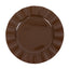 10-Pack Plastic 11" Round Dinner Plates in Cinnamon Brown Ruffled Rim with Gold Edging - Sturdy Disposable Dinnerware